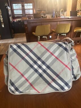 Burberry Baby Bag Beige with Black and Red Check